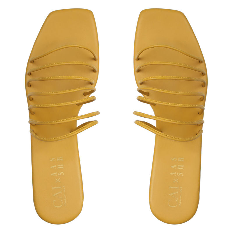 THE CAI STORE Solid Yellow Heels (EURO 40) Buy THE CAI STORE Solid