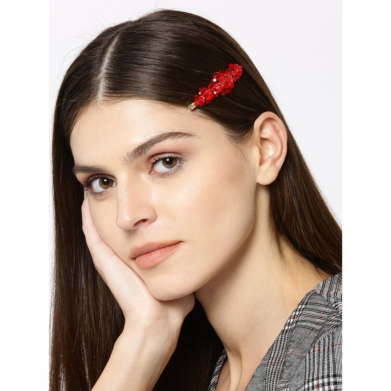 Blueberry Red Crystal Stone Detailing Hair Pin Buy Blueberry Red