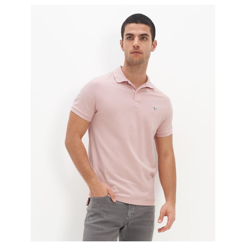 American Eagle Pink Solid Polo T-Shirts (XL)