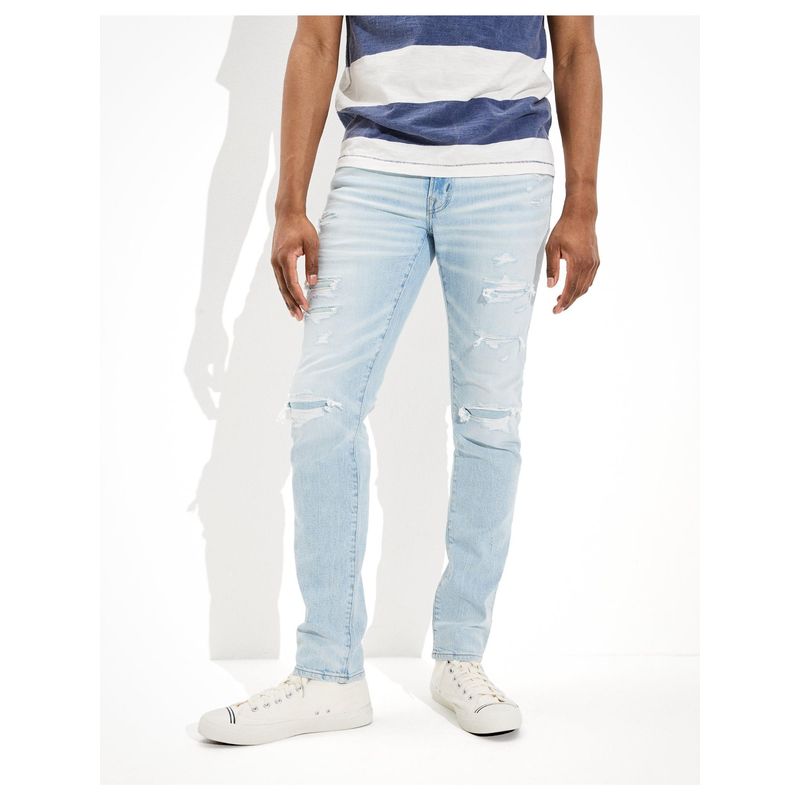 American Eagle Men Blue Airflex Patched Slim Jean (29)