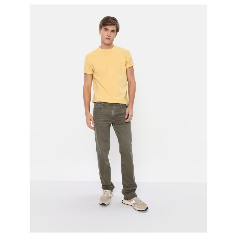American Eagle Men Olive Air Flex Original Bootcut Jean (31)