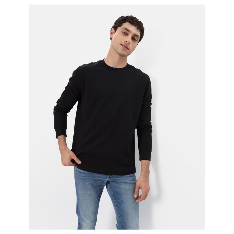 American Eagle Men Black Long-Sleeve Thermal T-Shirt (M)