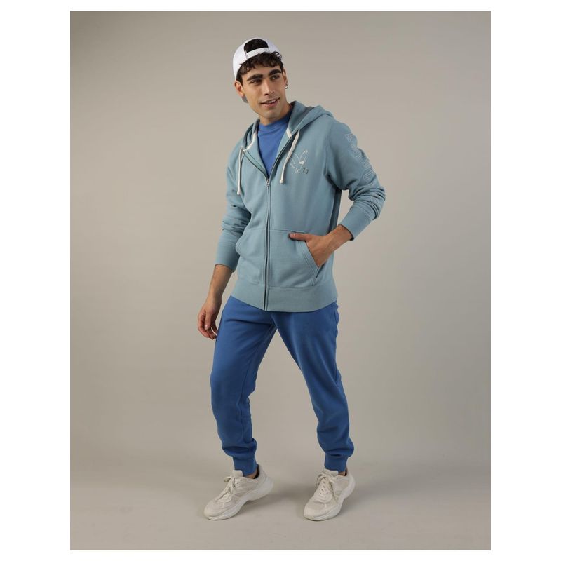 American Eagle Men Blue Super Soft Icon Graphic Zip-up Hoodie (L)