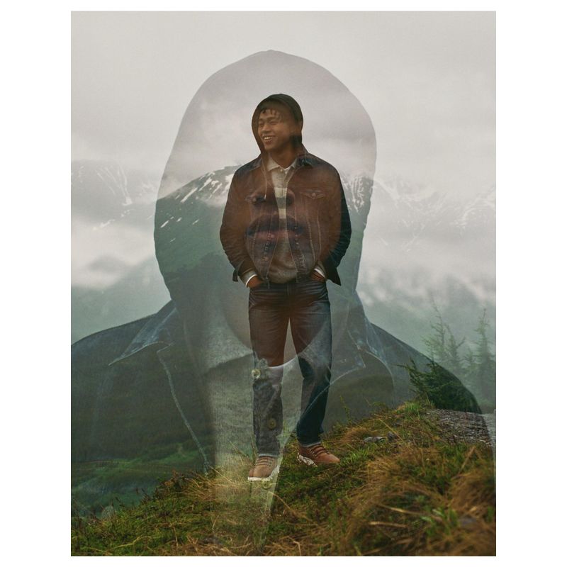 American Eagle Men Blue Hooded Denim Trucker Jacket (S)