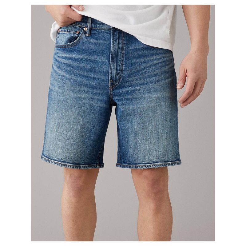 American Eagle Men Blue Easy Flex 9 Inches Loose Denim Shorts (32)