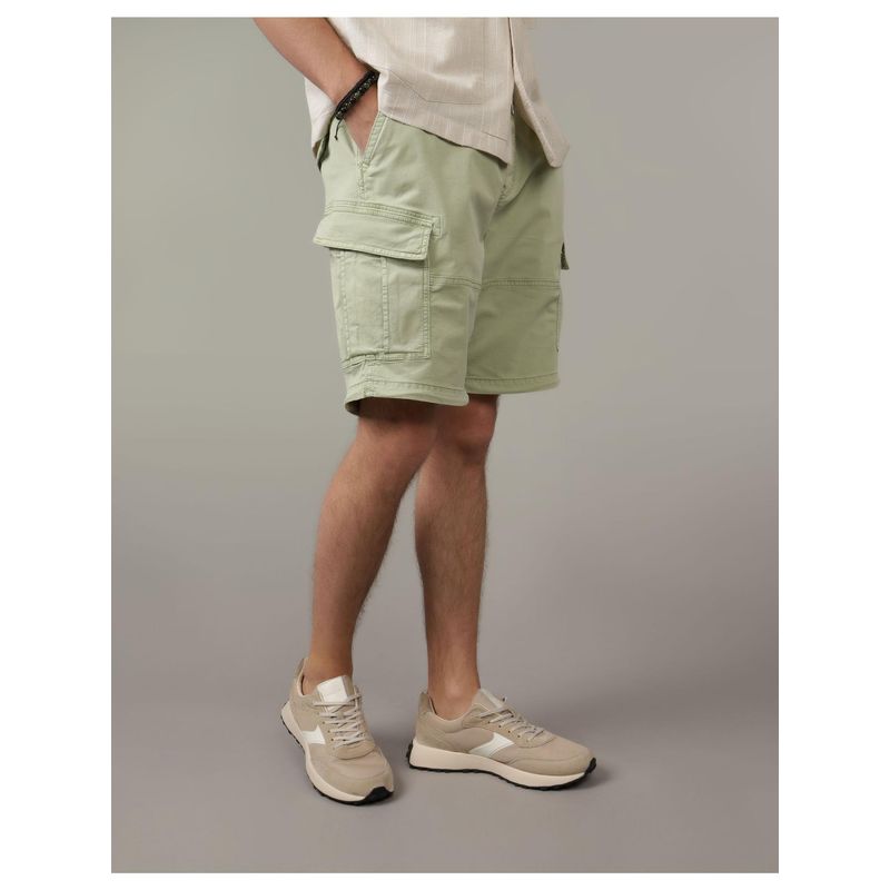 American Eagle Men Green Flex 9 Inches Relaxed Cargo Shorts (32)