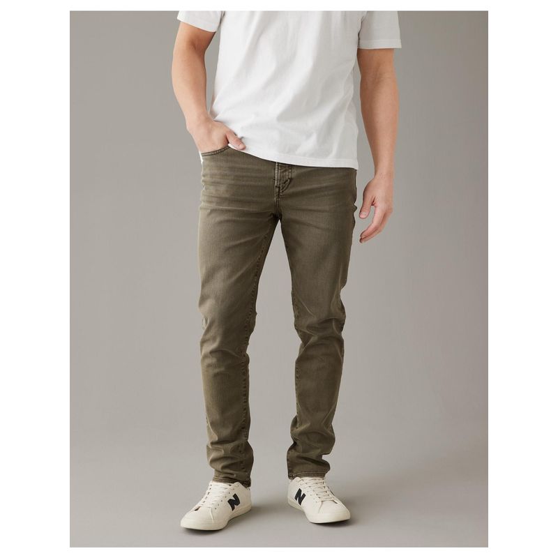 American Eagle Men Olive Air Flex+ Slim Jeans (34 x 34)