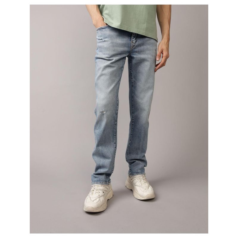 American Eagle Men Blue Airflex Slim Straight Jeans (32)