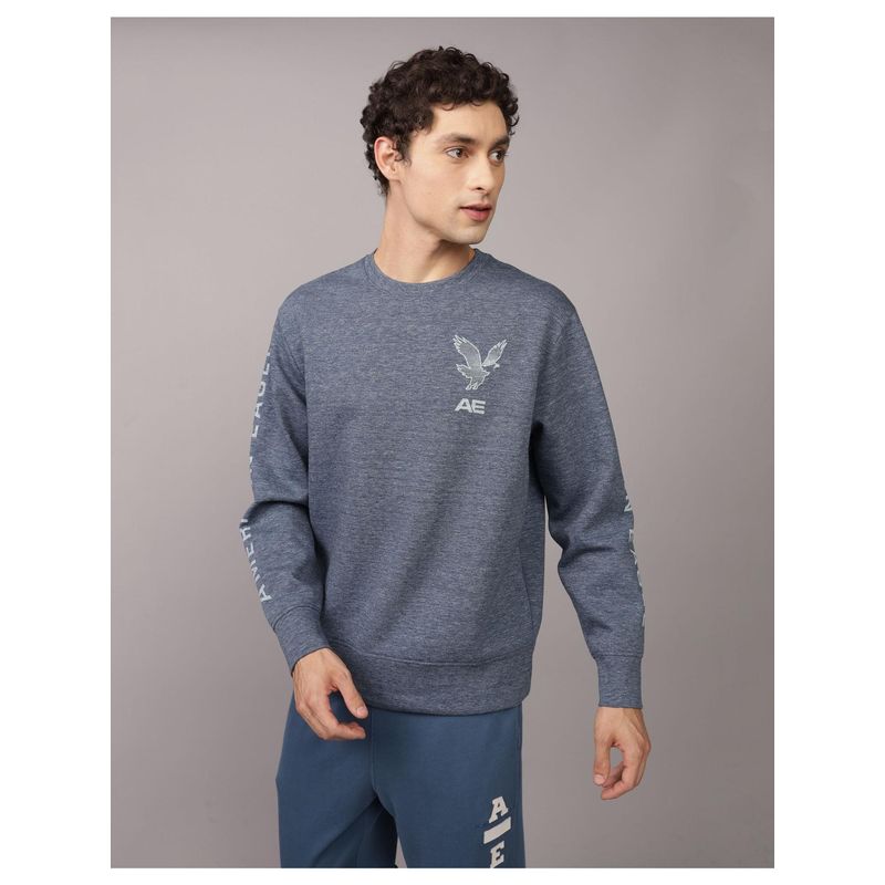 American Eagle Men Blue 24/7 Full Sleeve Sweatshirt (M)