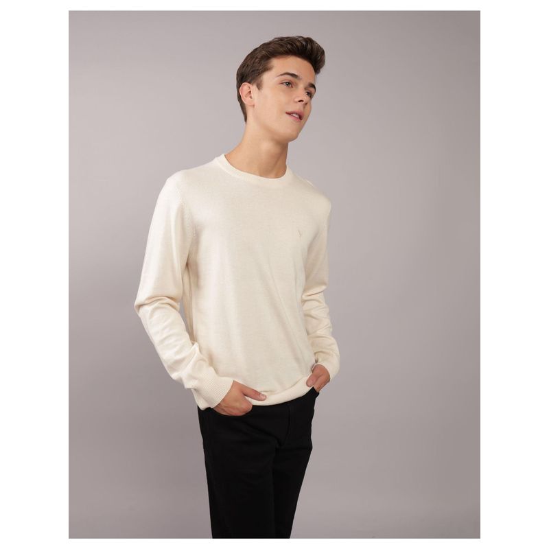 American Eagle Cream Crew Neck Sweater (XS)