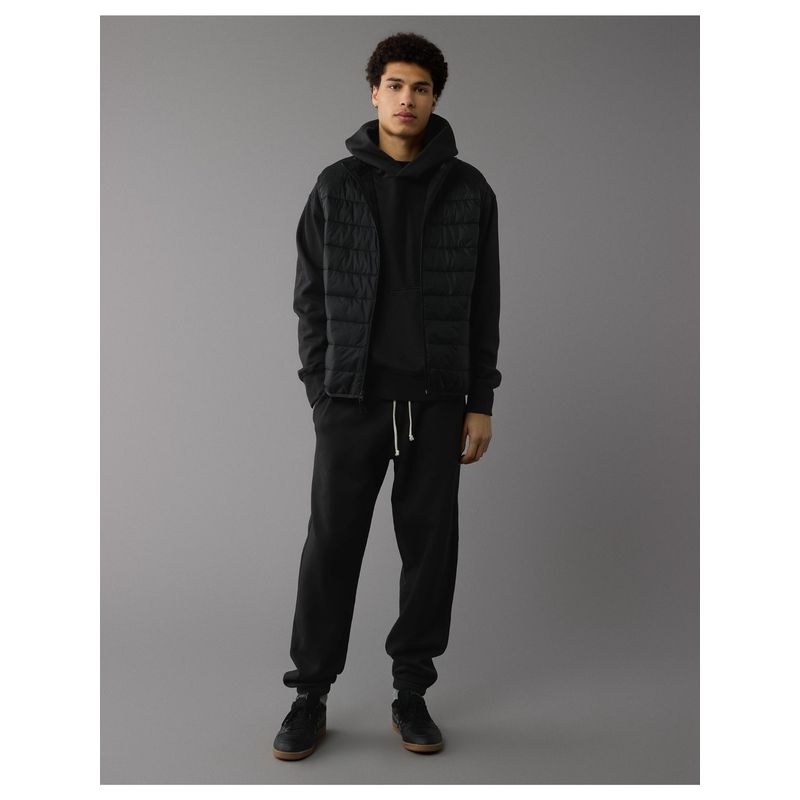 American Eagle Men Black Puffer Jacket (M)