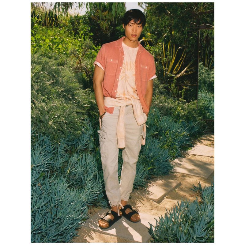 American Eagle Men Beige Flex Slim Lived-In Cargo Pant (33)