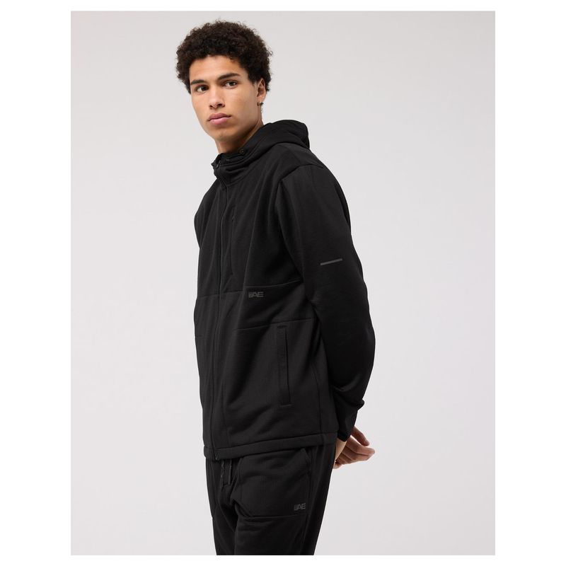 American Eagle Men's Black Fleece Zip-Up Hoodie (XS)