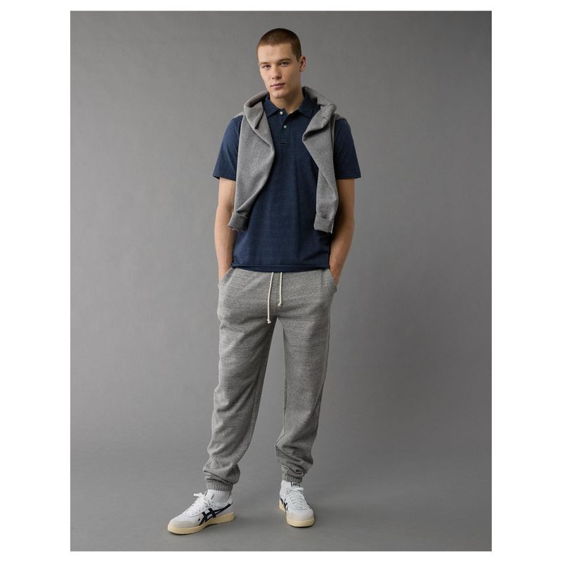 American Eagle Men Navy Blue Logo Club Polo T-shirt (M)