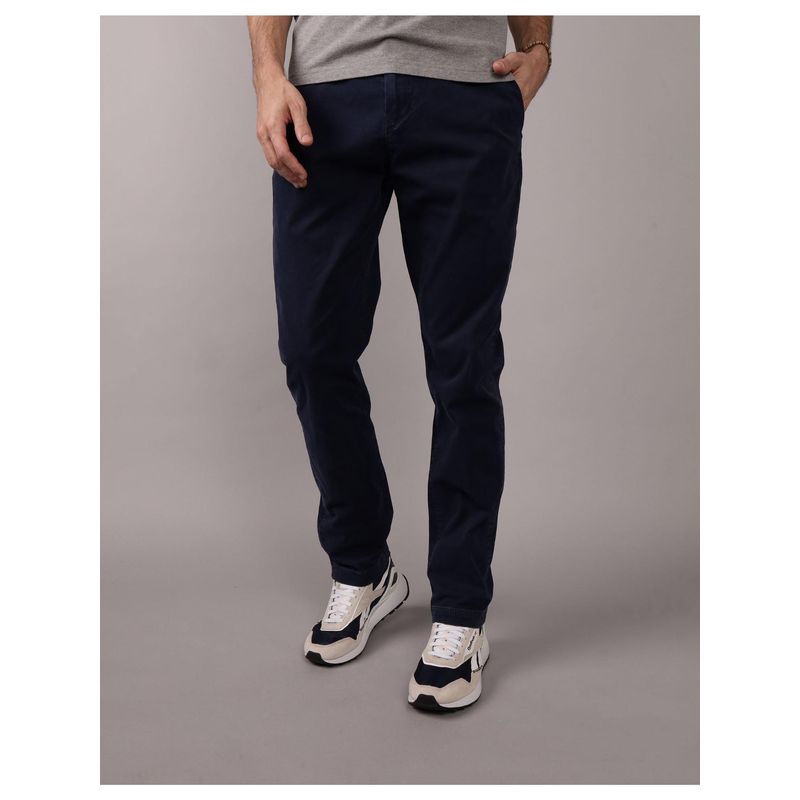 American Eagle Men Blue Flex Slim Lived-In Khaki Trouser (32)