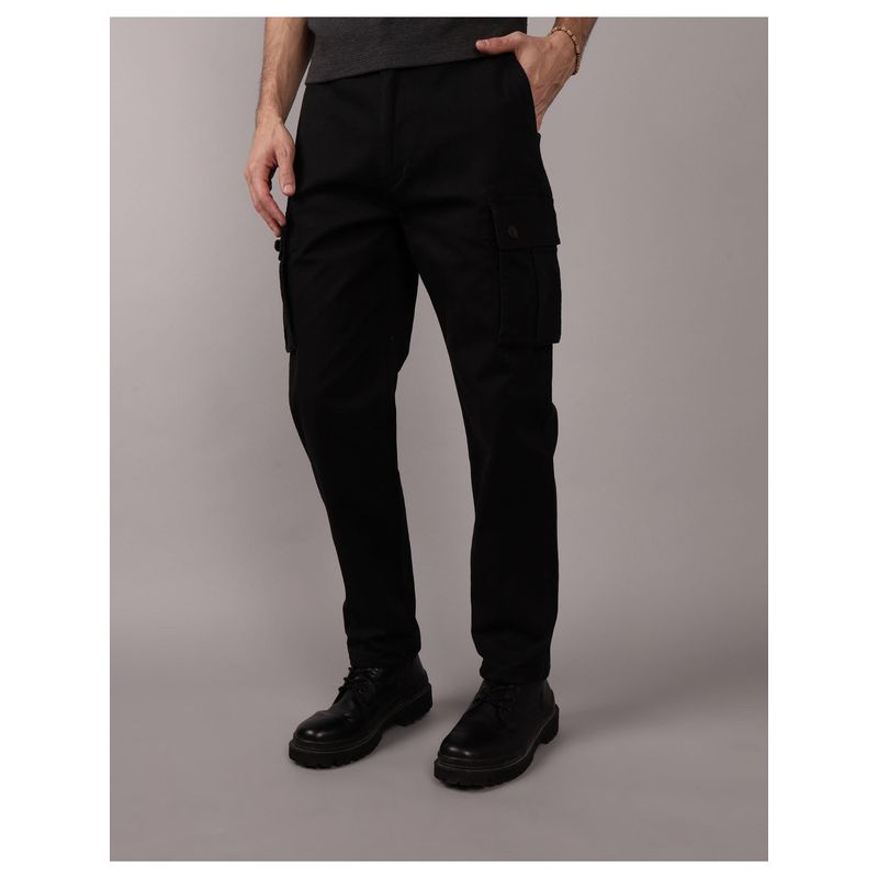 American Eagle Men Black Flex Lived-In Cargo Pant (30)