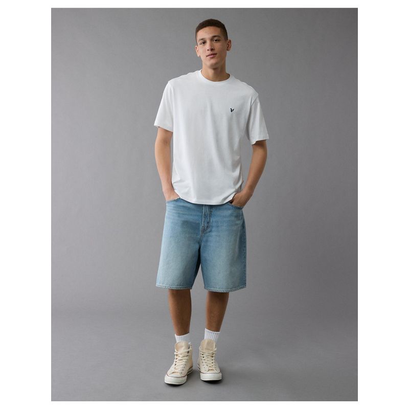 American Eagle Men White Solid T-Shirt (XL)