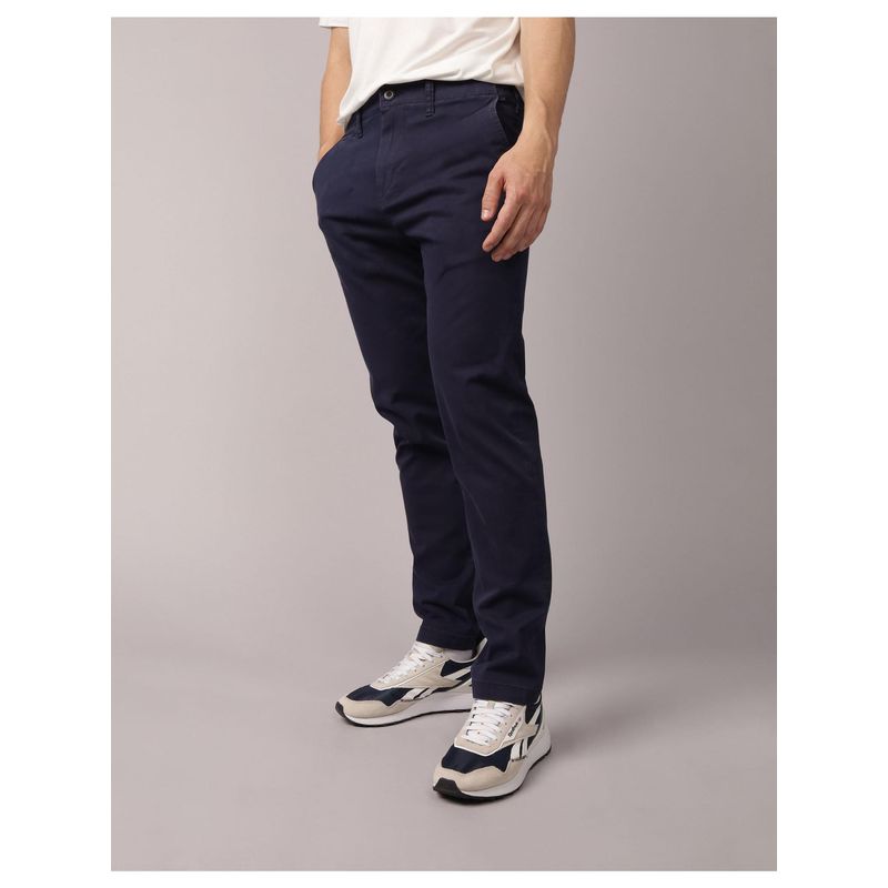 American Eagle Men Navy Blue Flex Original Straight Lived-In Chinos (32)