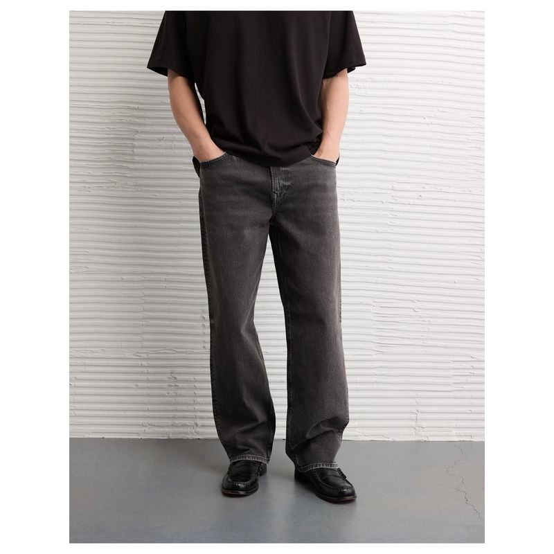 American Eagle Men Always Black Loose Fit Jeans (38)