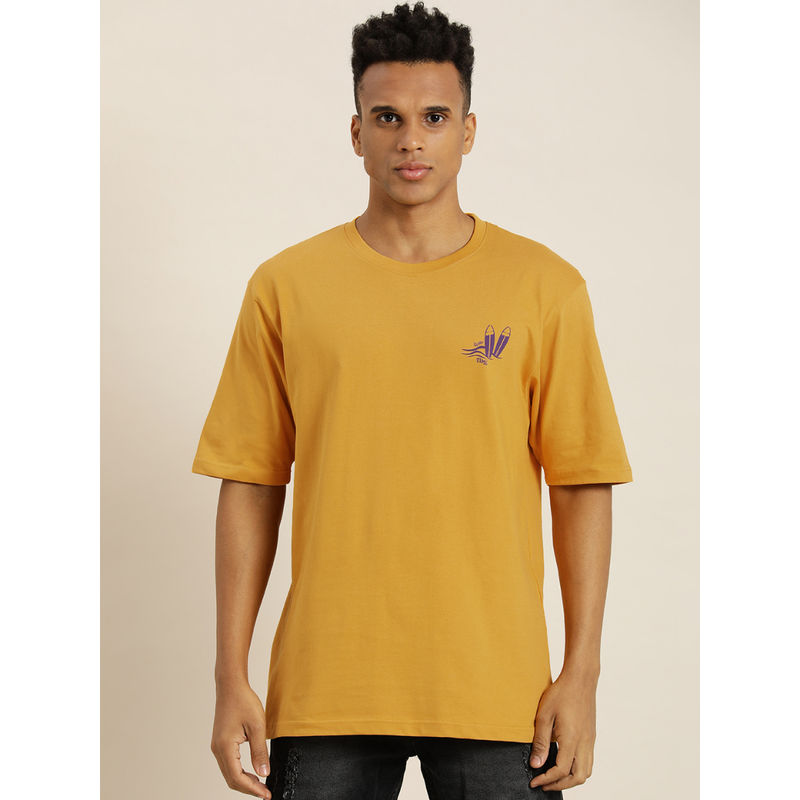 Difference of Opinion Yellow Typographic Oversized T-Shirt (S)