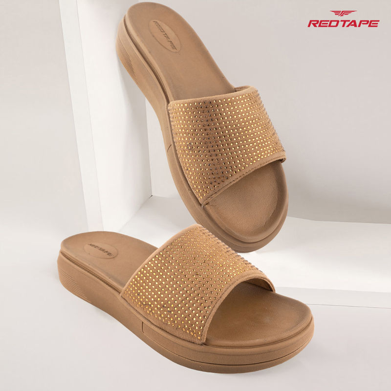 Red Tape Beige Women Eva Comfort Sandals (UK 7)