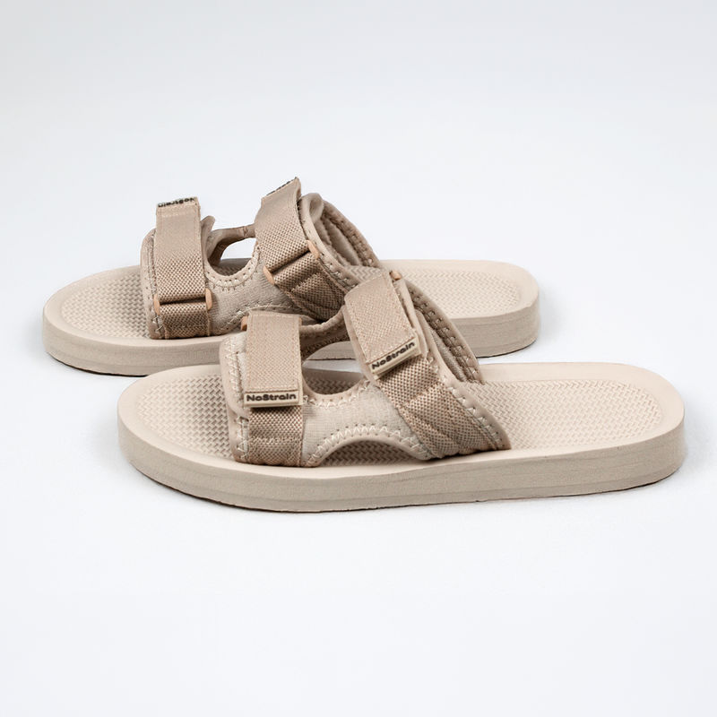 NoStrain Mens Beige Washable Triple Density Sandals (UK 6)