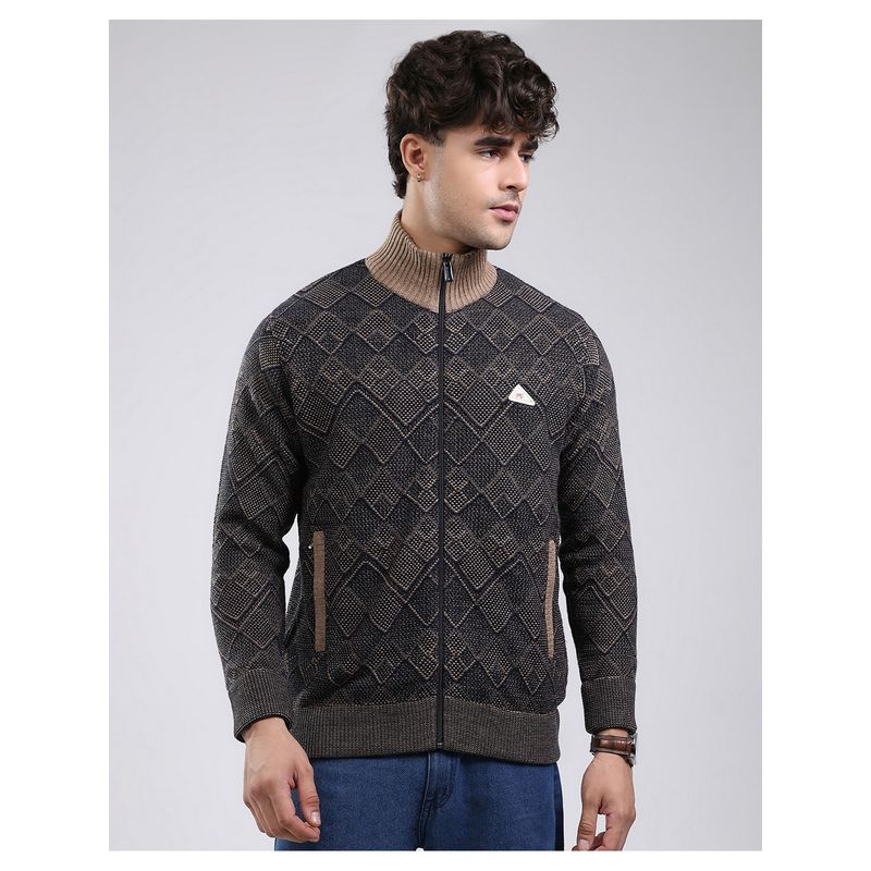 Monte Carlo Men Wool Blend High Neck Jacket (M)