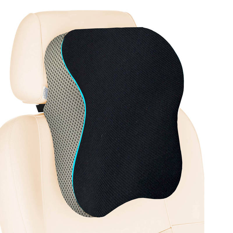 Sleepsia Memory Foam Ultimate Car Neck Rest Pillow for Long Drives Grey