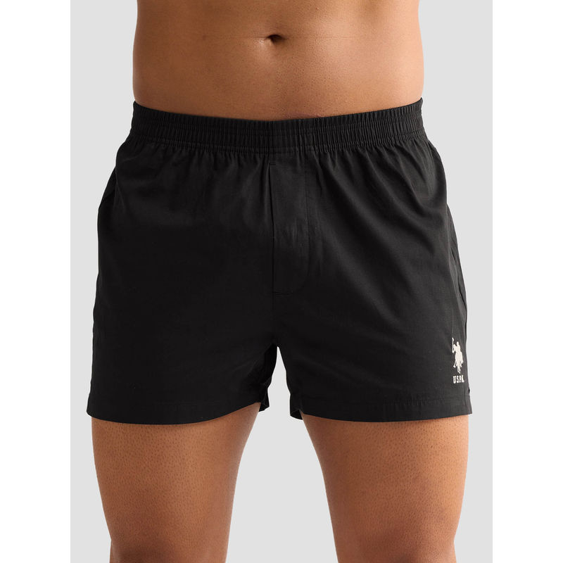 U.S. POLO ASSN. Black Pure Cotton Oex04 Boxer Shorts (M)