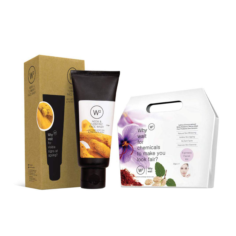 W2 Fairness Facial Kit & Neem & Turmeric Face Wash Combo Pack Buy W2 Fairness Facial Kit & Neem