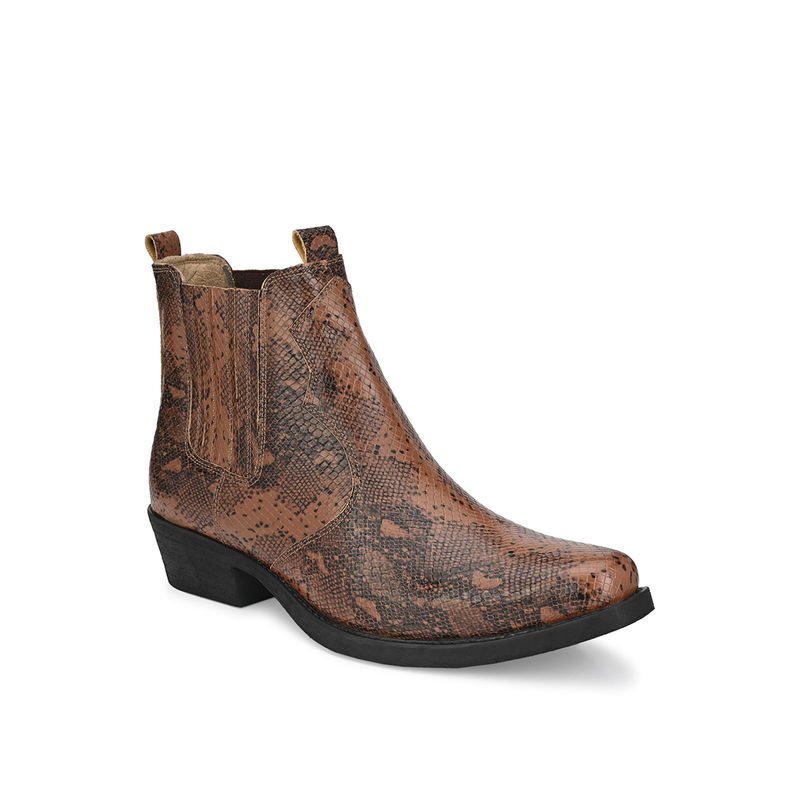 Delize Animal Print Brown Chelsea Boots (UK 8)