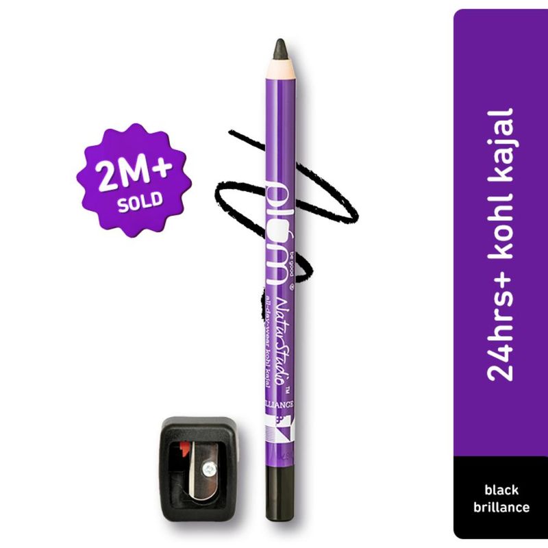 Plum Natur Studio All-Day-Wear Kohl Kajal - Black Brilliance With Free Sharpener