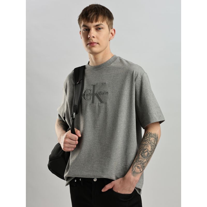Calvin Klein Men Grey Logo T-Shirt (M)