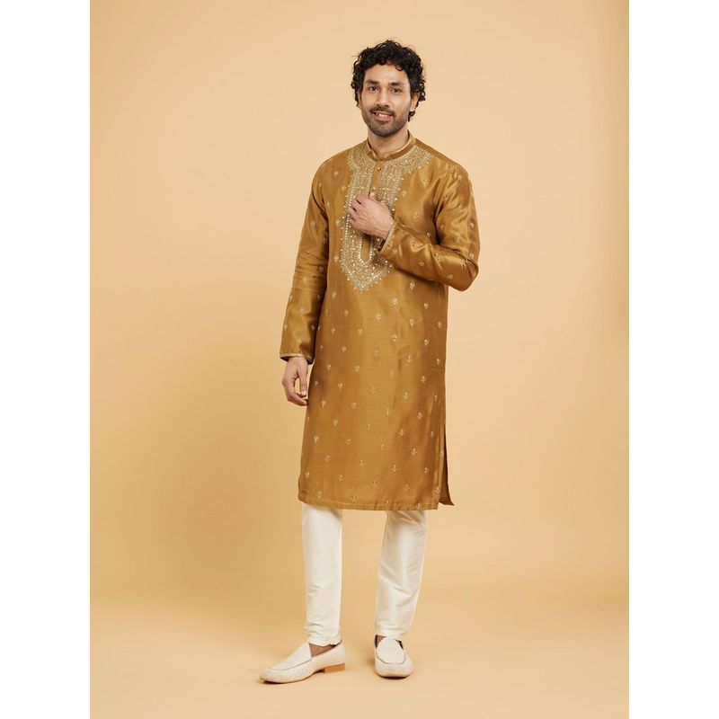 Twamev Emerald Elegance Kurta Churidar for Men (Set of 2) (L)