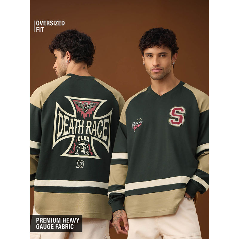 The Souled Store Rider's Soul Men Oversized Full Sleeve T-Shirts (M)