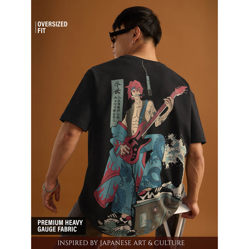 The Souled Store Ukiyo: Kabuki Rock Men Oversized T-Shirts (S)