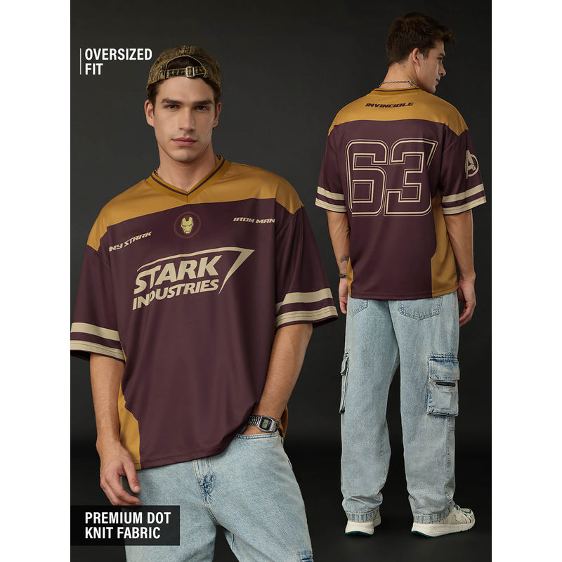 The Souled Store Official Iron Man: Invincible Men Oversized Jerseys (L)