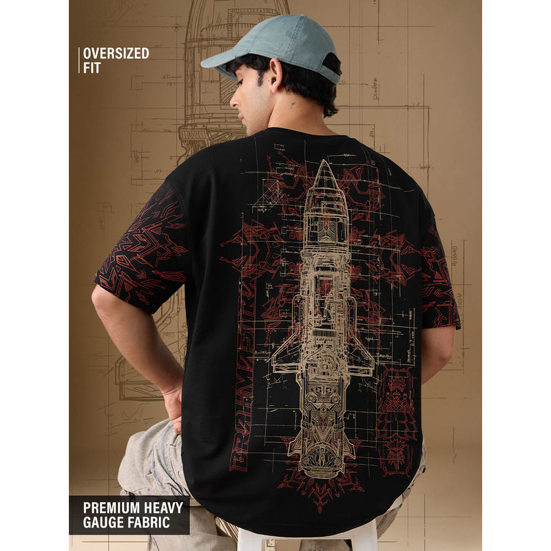 The Souled Store Freedom: Brahmastra Men Oversized T-Shirts (L)