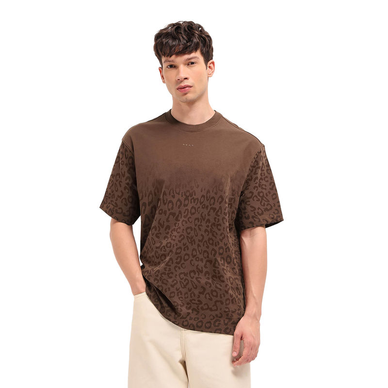 THE BEAR HOUSE Men Brown Cotton T-Shirt (S)
