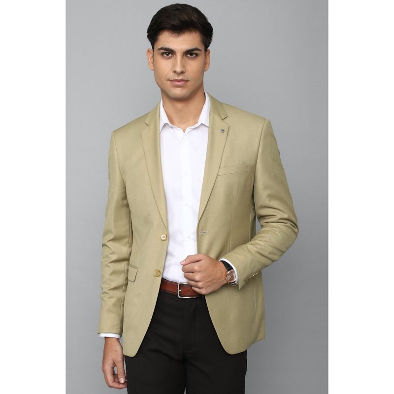Buy Louis Philippe Men Textured Khaki Blazer Online