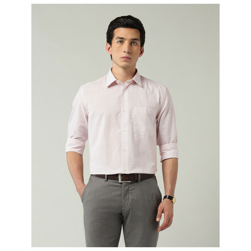 AD By Arvind Regular Fit Grid Pink Tattersall Checks Shirt (39)