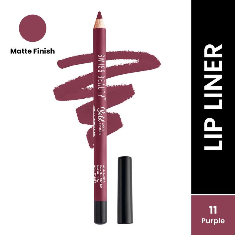Swiss Beauty Bold Matt Lip Liner Pencil- 11 Purple