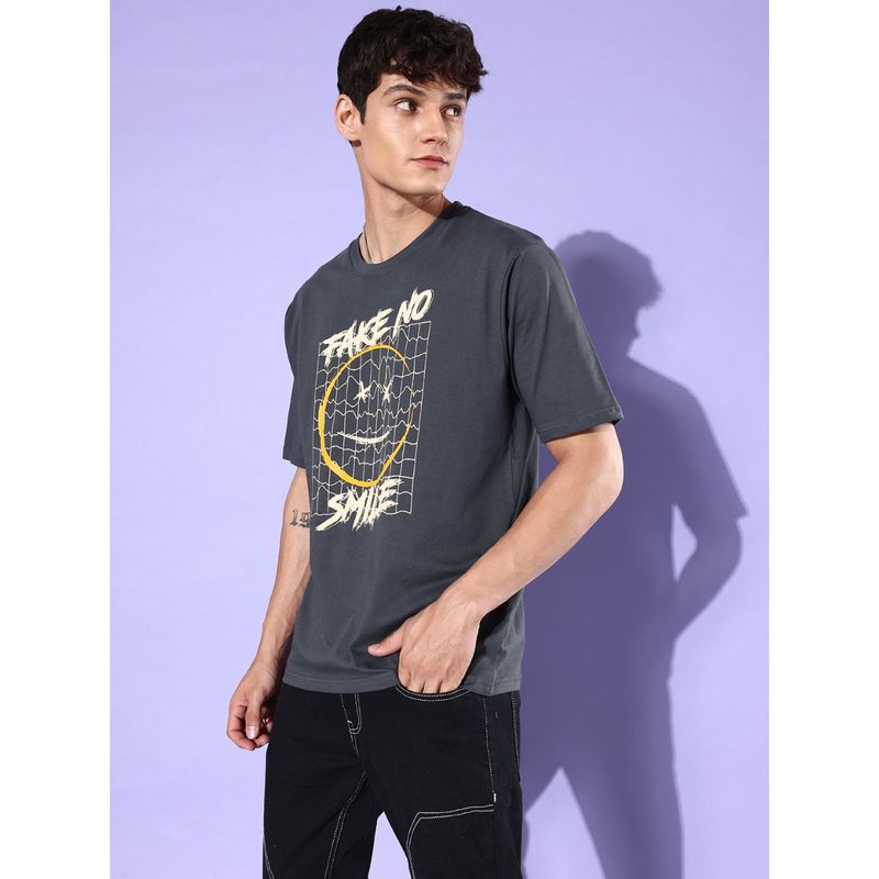 DILLINGER Grey Graphic Oversized T Shirt (M)