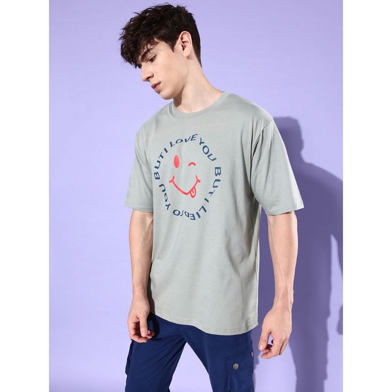 DILLINGER Grey Graphic Oversized T Shirt (S)