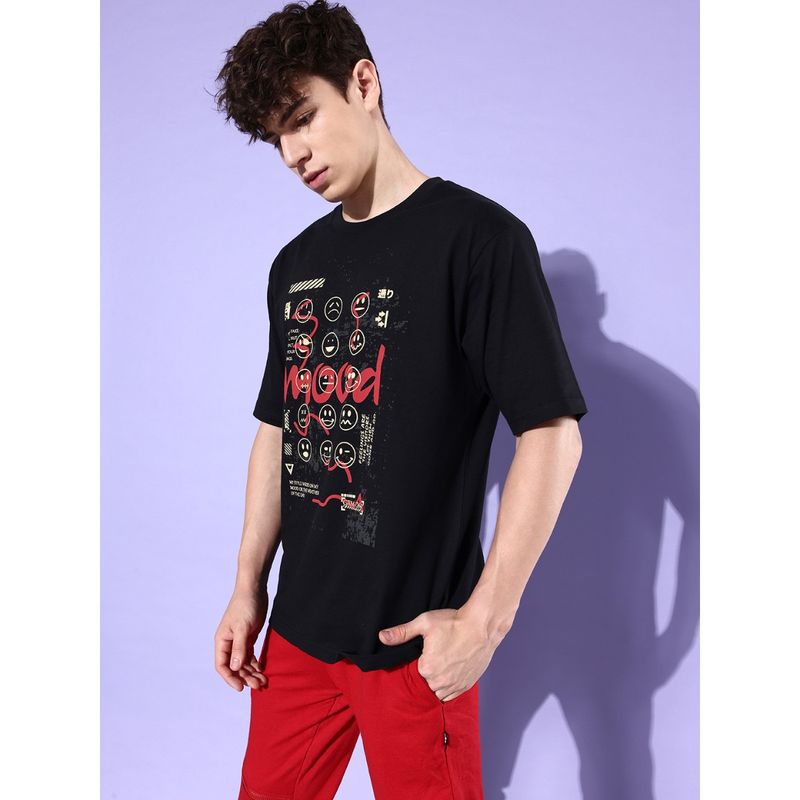 DILLINGER Black Graphic Oversized T Shirt (S)