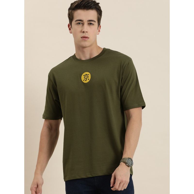 DILLINGER Olive Graphic Oversized T Shirt (S)