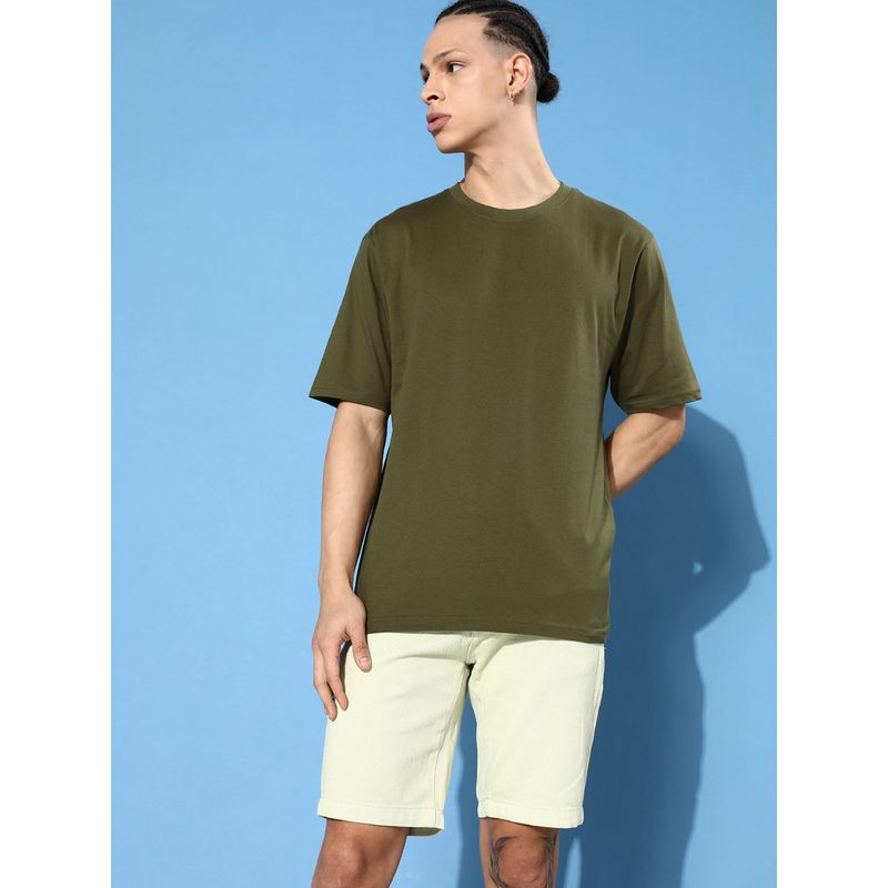 DILLINGER Olive Graphic Oversized T Shirt (M)