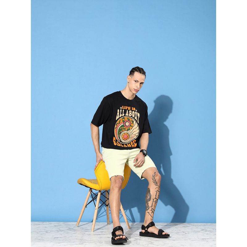 DILLINGER Black Graphic Oversized T Shirt (M)