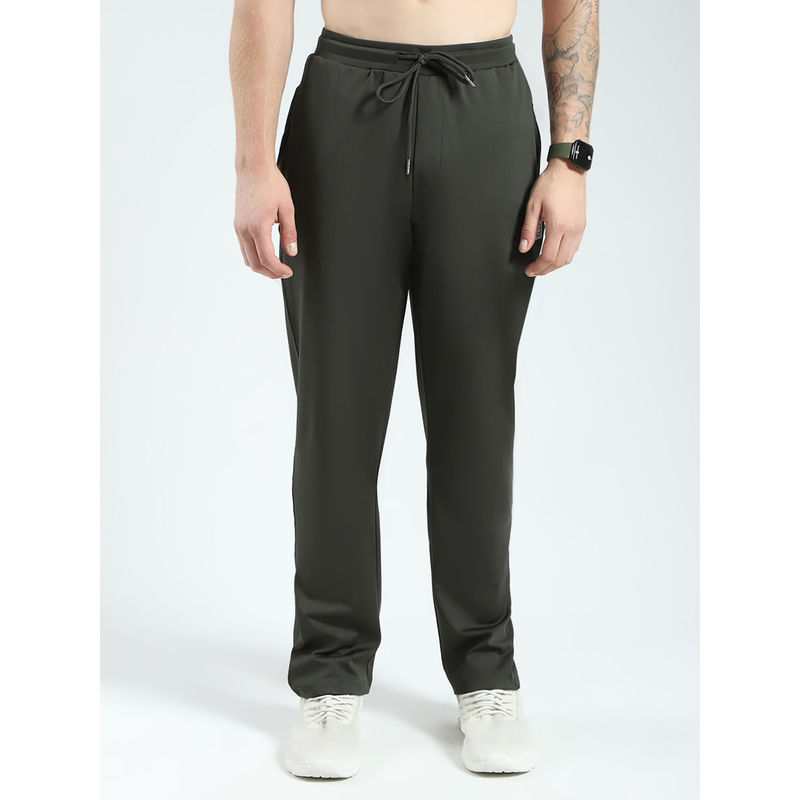 Monte Carlo Olive Solid Regular Fit Trackpant (L)