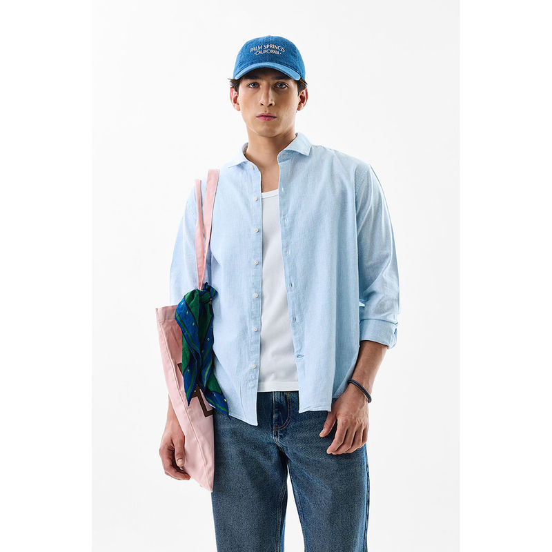 Snitch Blue Stripes Regular Fit Shirt (2XL)